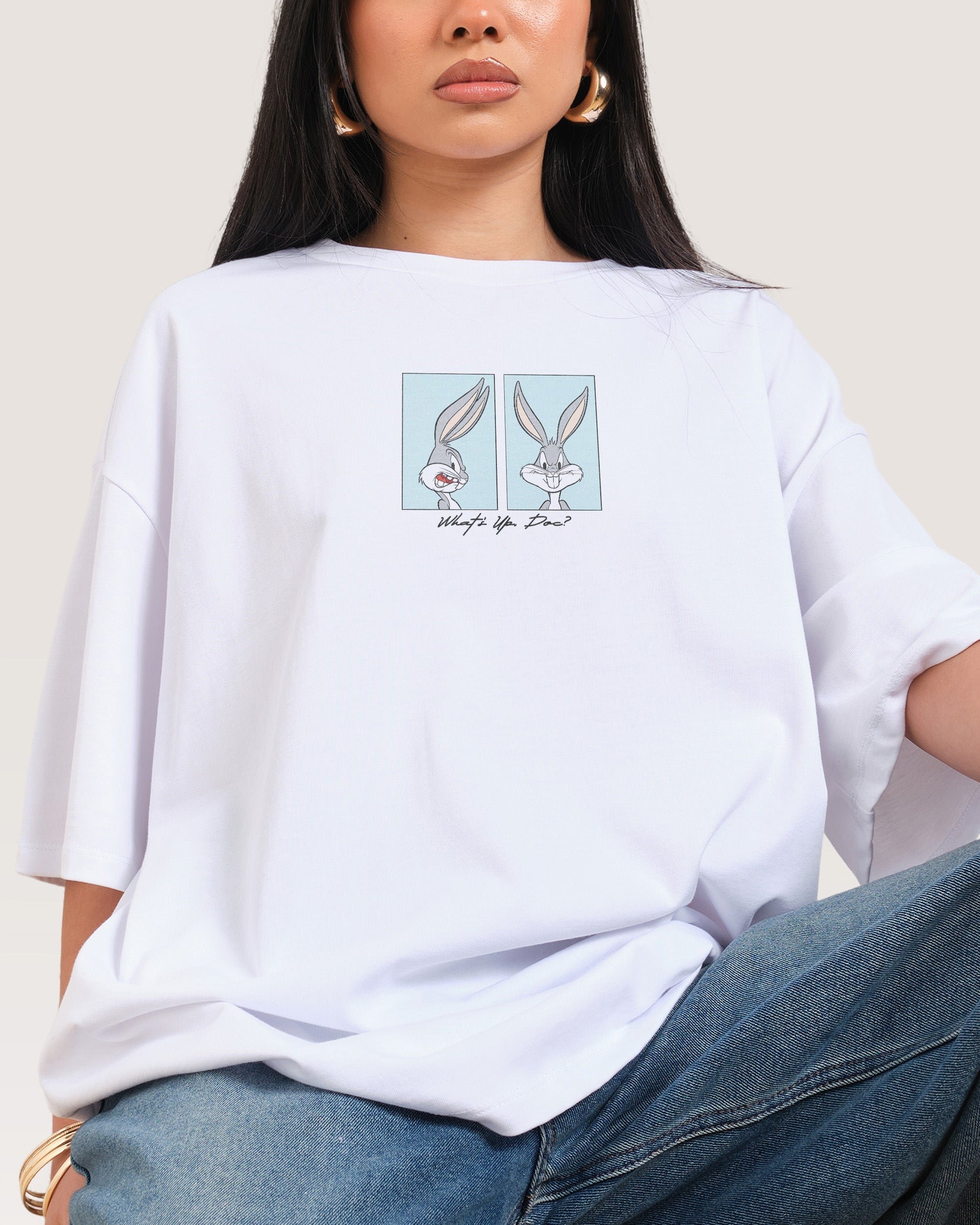 What's up, Doc? Looney Tunes Oversized Graphic Tee - Unisex 100% Combed Cotton
