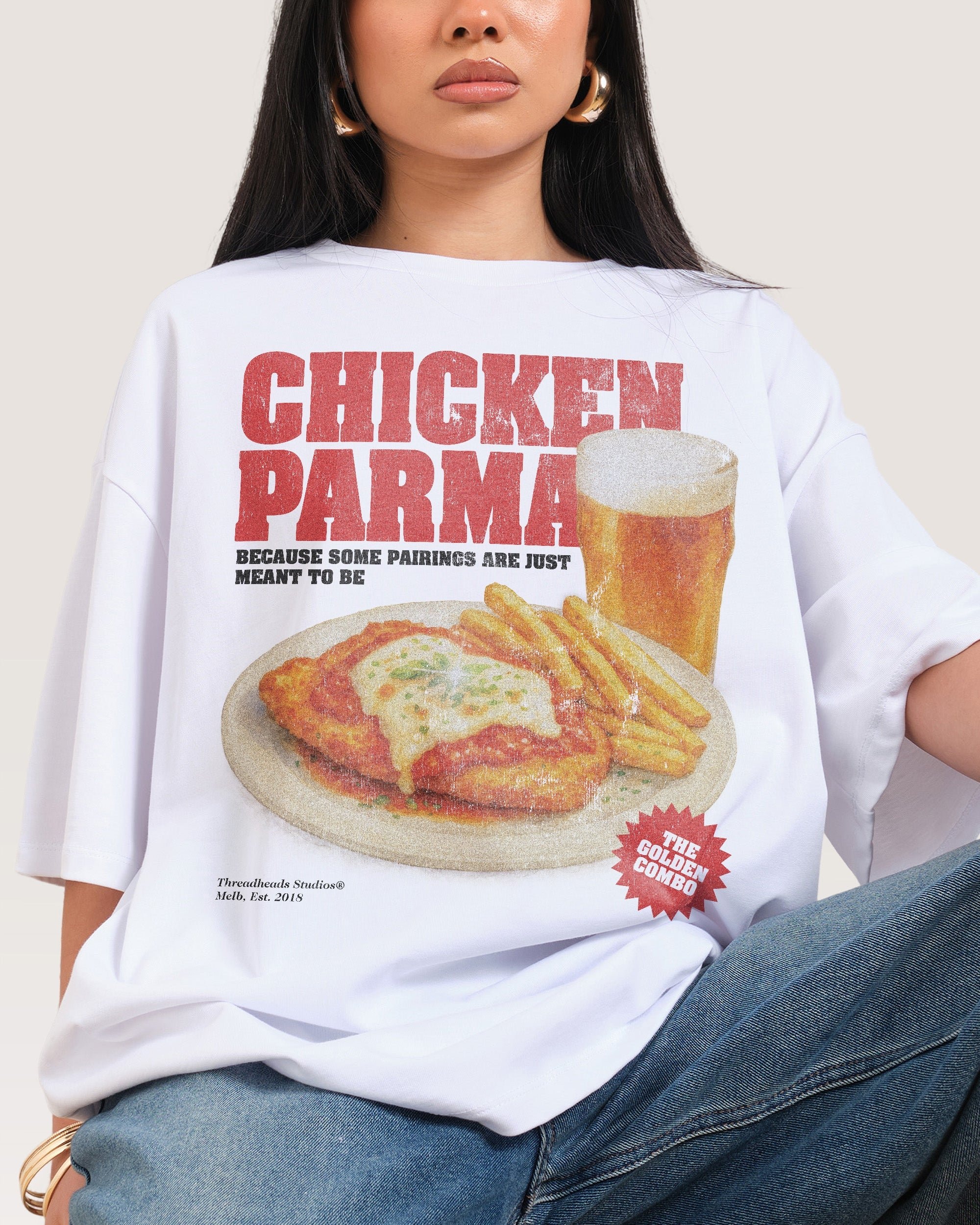 Parma & Pint Oversized Graphic Tee Unisex 90s Boxy Fit 100% Combed Cotton