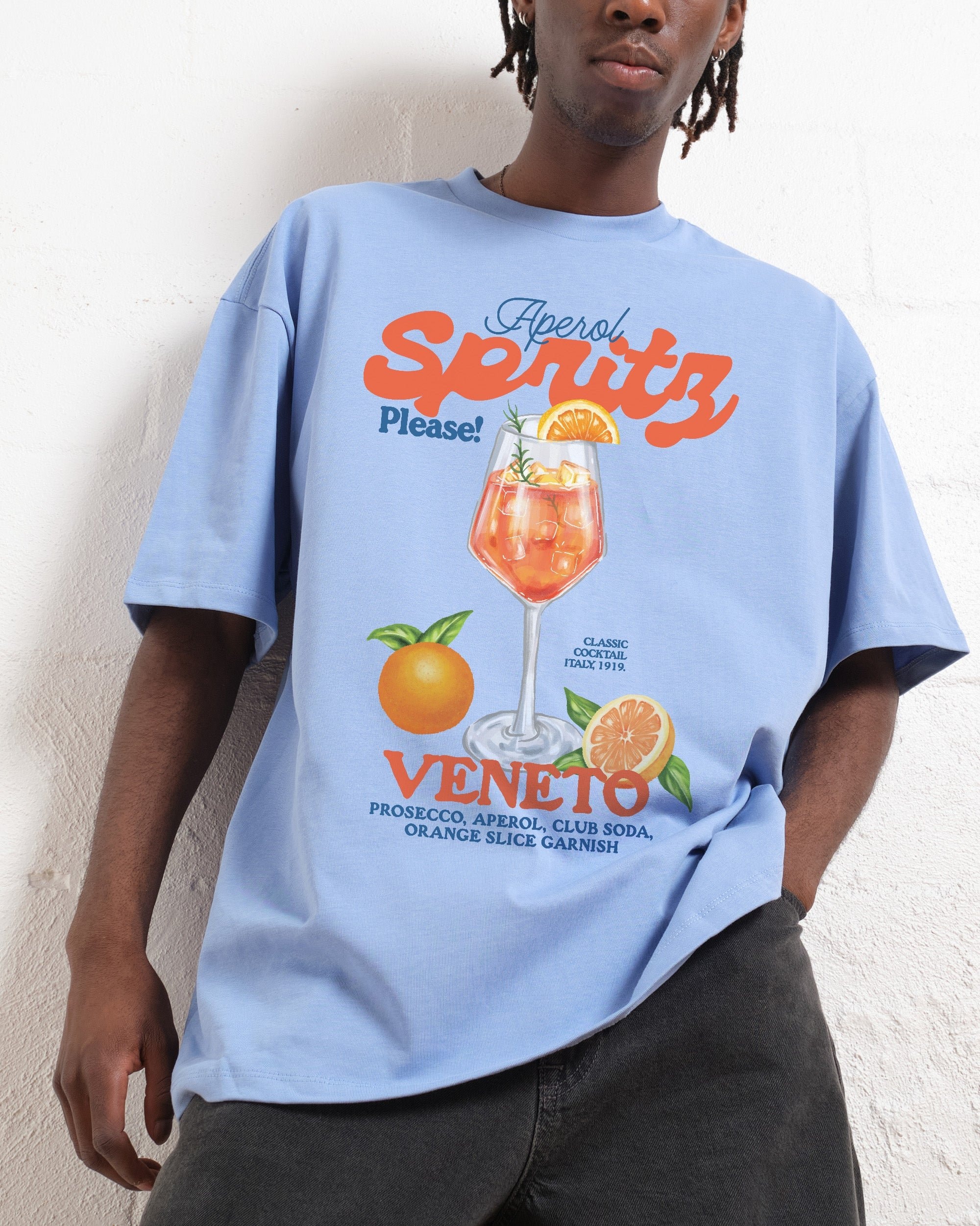 Aperol Spritz Please! Oversized Graphic Tee - Threadheads 90s Boxy Fit Unisex Cotton T-Shirt