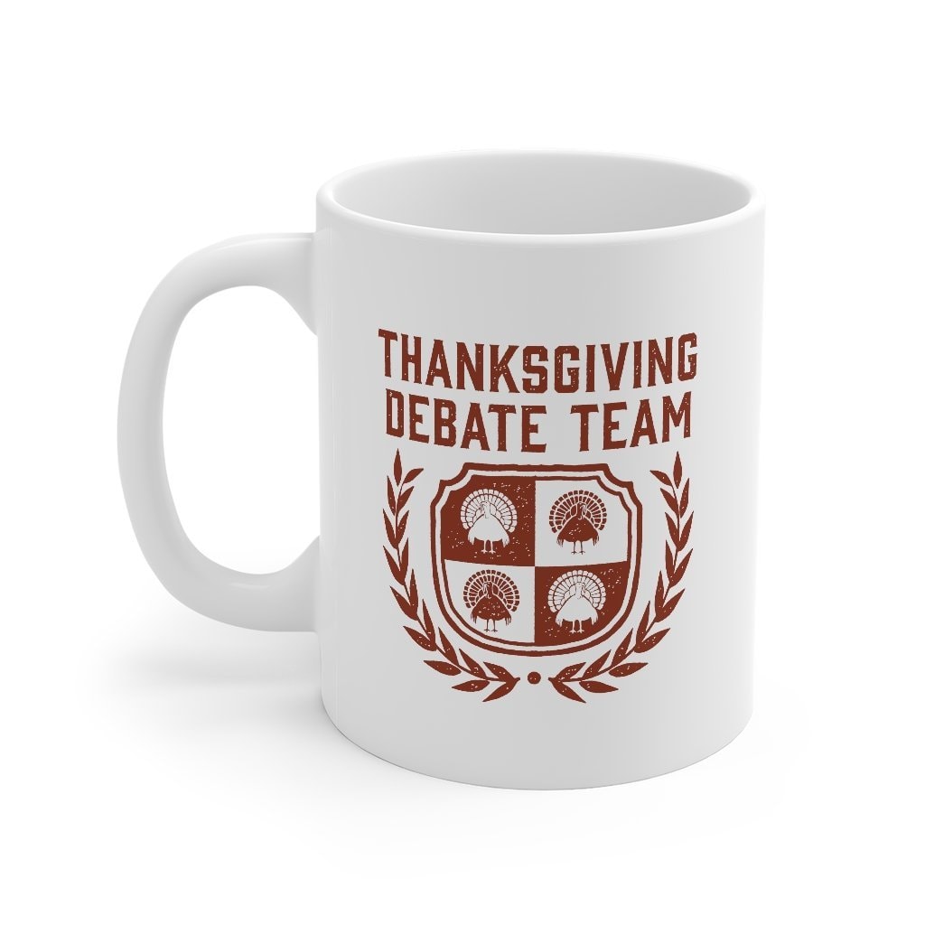 Thanksgiving Debate Team Coffee Mug - Boomers vs Millennials Ceramic Mug