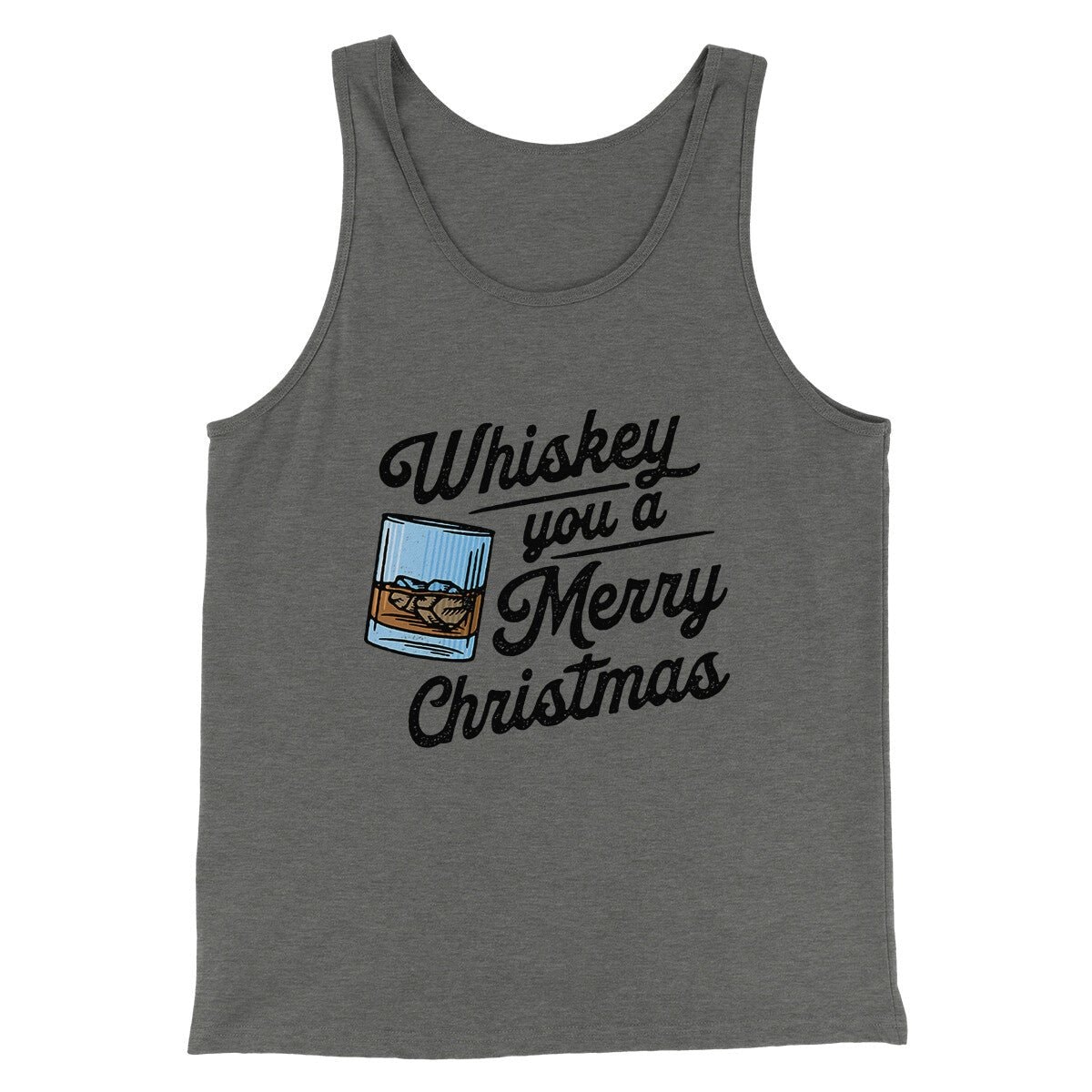 Whiskey You A Merry Christmas Men Unisex Tank Top - Combed Cotton