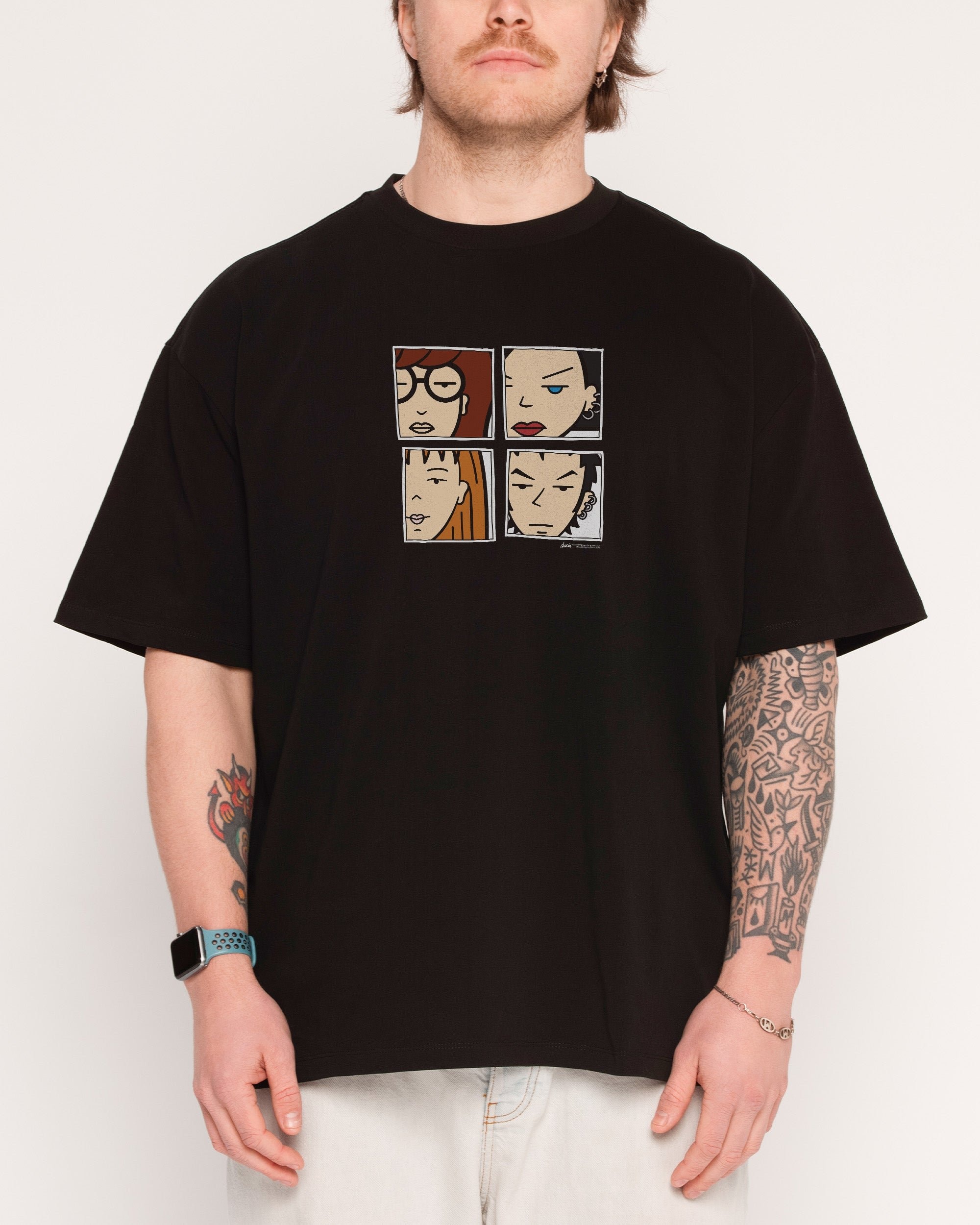 Daria Panel Oversized Graphic Tee Unisex 90s Boxy Fit 100% Combed Cotton