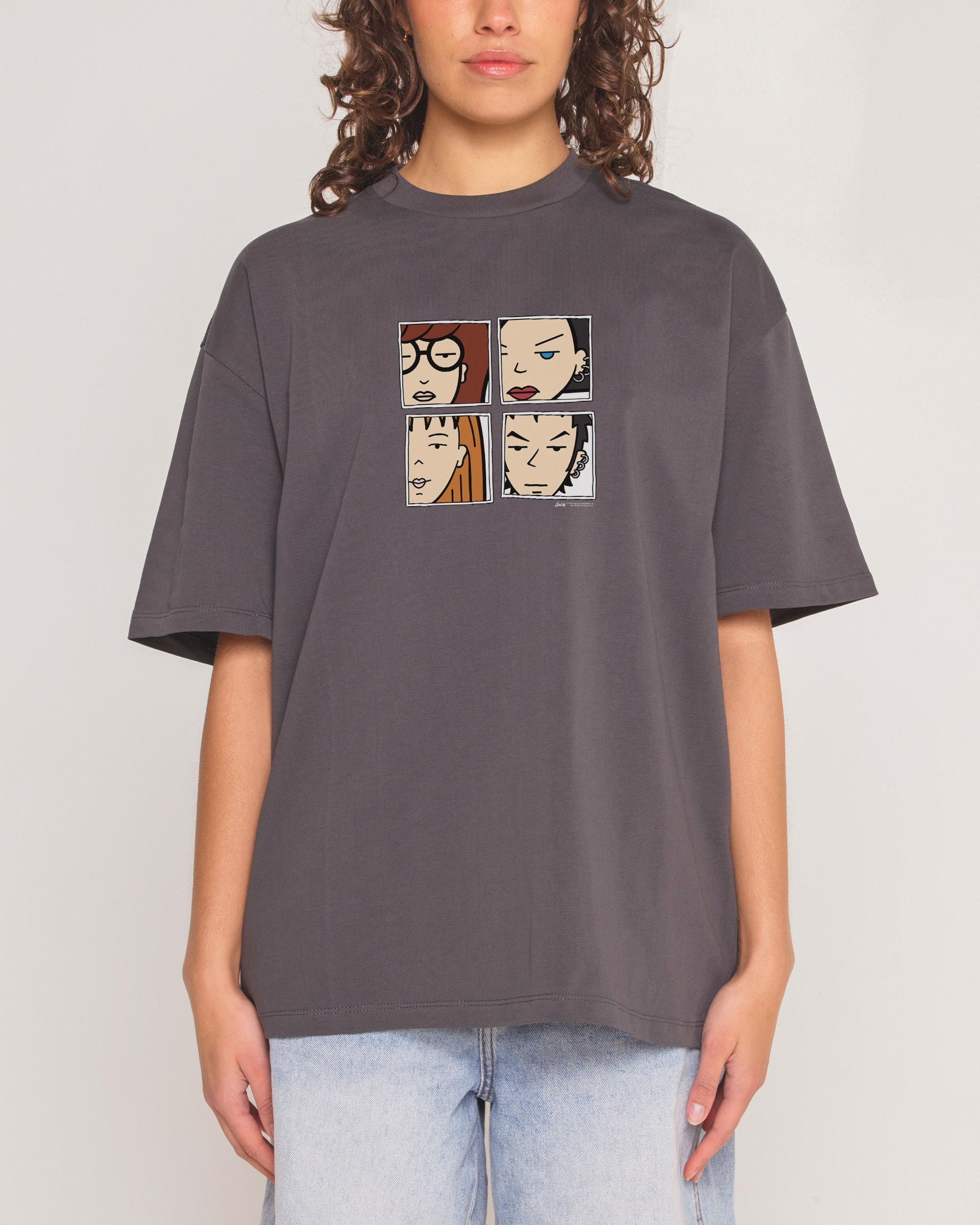 Daria Panel Oversized Graphic Tee Unisex 90s Boxy Fit 100% Combed Cotton