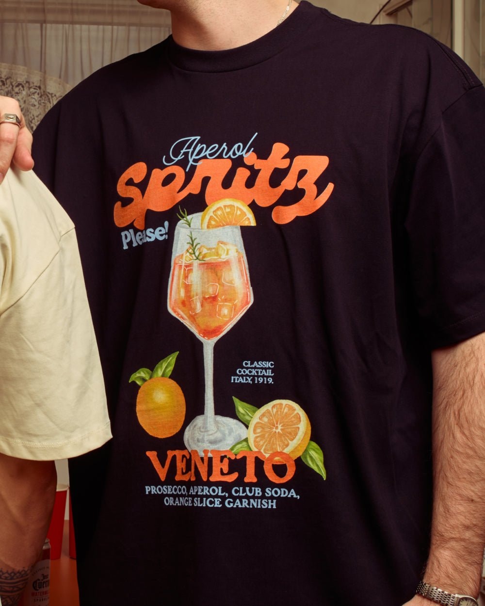 Aperol Spritz Please! Oversized Graphic Tee - Threadheads 90s Boxy Fit Unisex Cotton T-Shirt