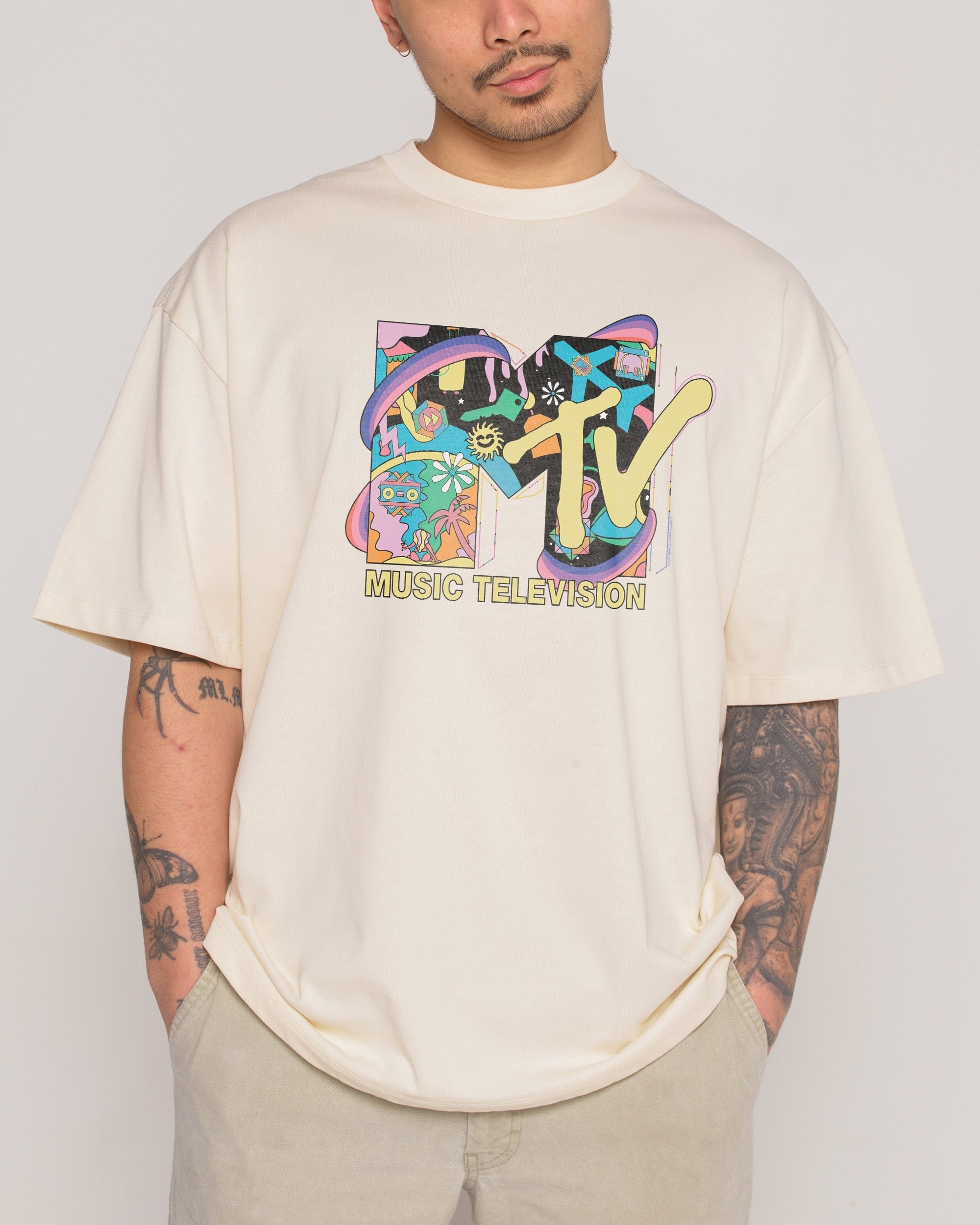 LSD MTV Logo Oversized Unisex T-Shirt 90s Boxy Fit 100% Combed Cotton Heavyweight