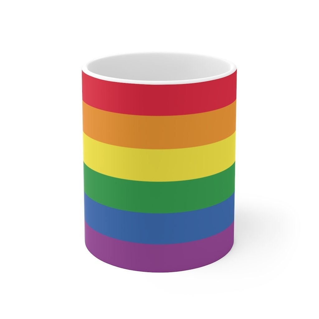 Rainbow Pride Coffee Mug - White Ceramic Mug for Hot Beverages