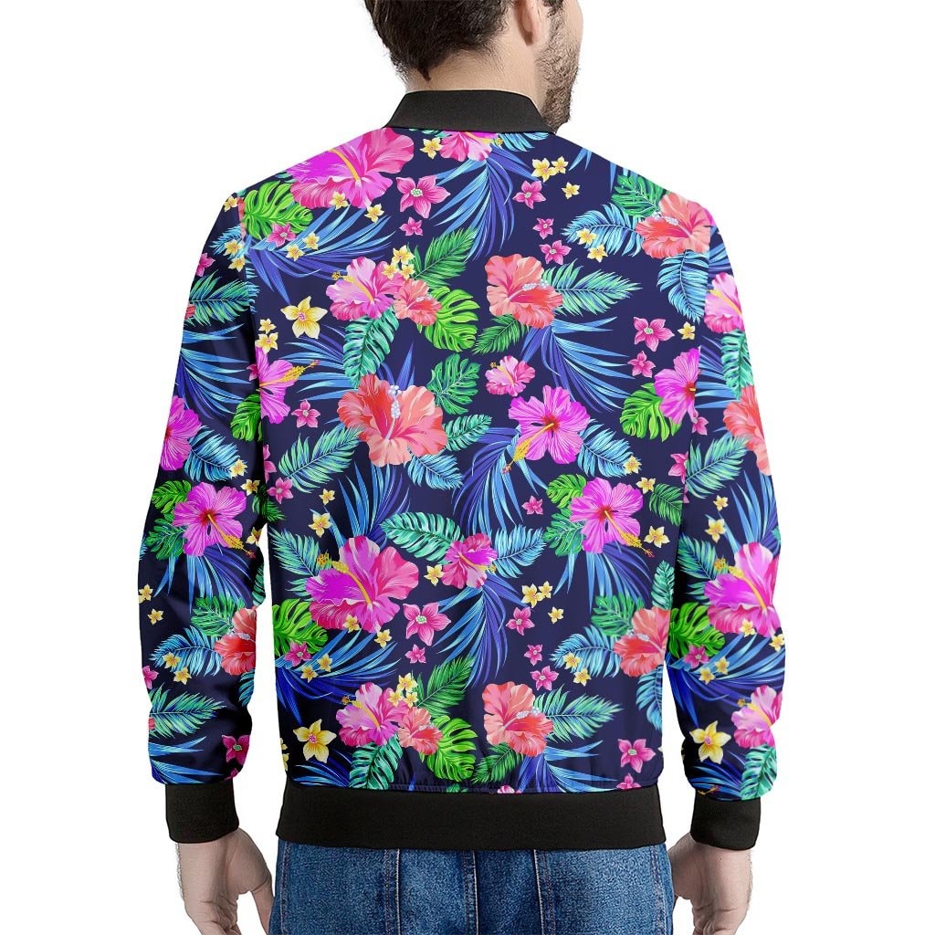 Hawaii Exotic Flowers Pattern Print Men's Bomber Jacket