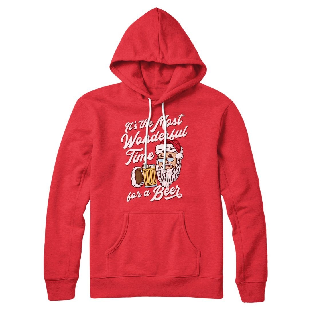Christmas Beer Unisex Pullover Hoodie - Cotton Polyester Loose Fit